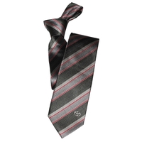 Grey Striped HERRINGBONE 7cm Silk Tie