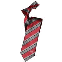Red Striped HERRINGBONE 7cm Silk Tie