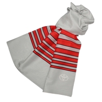 Grey/Red 180x50cm Silk/Cotton Pashmina