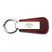 Red Leather/Metal Keyring